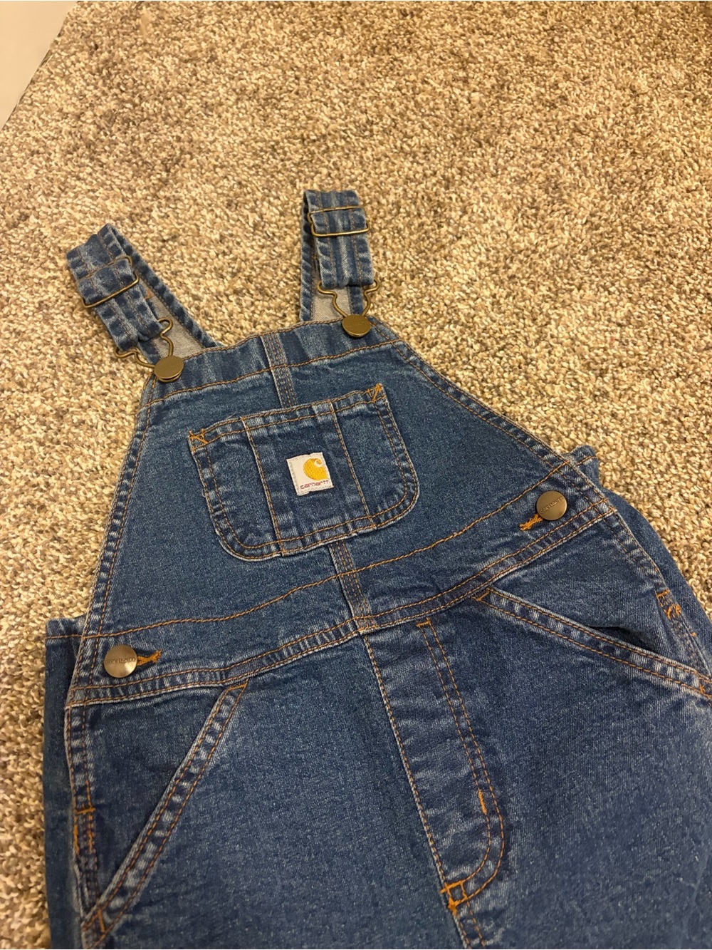 NWOT Carhartt Dark Blue Denim Bib Overalls 3T - Picture 3 of 5